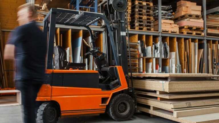 Forklift at a work site