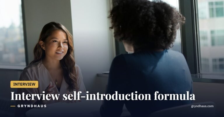 Candidate introducing herself in an interview